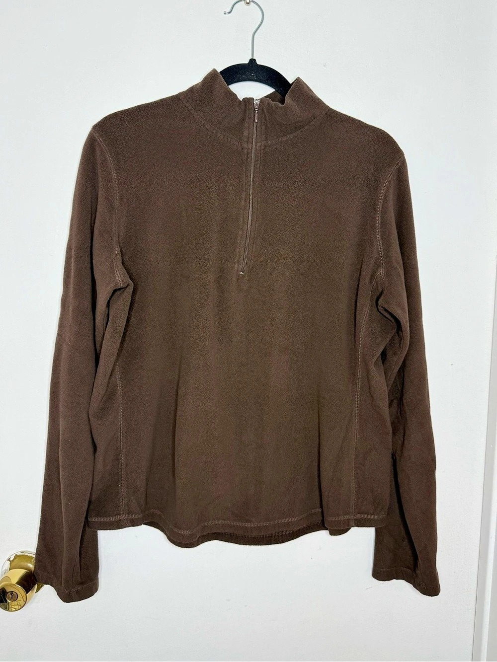 Gap Stretch Brown Fleece Quarter Zip Pullover Size Large